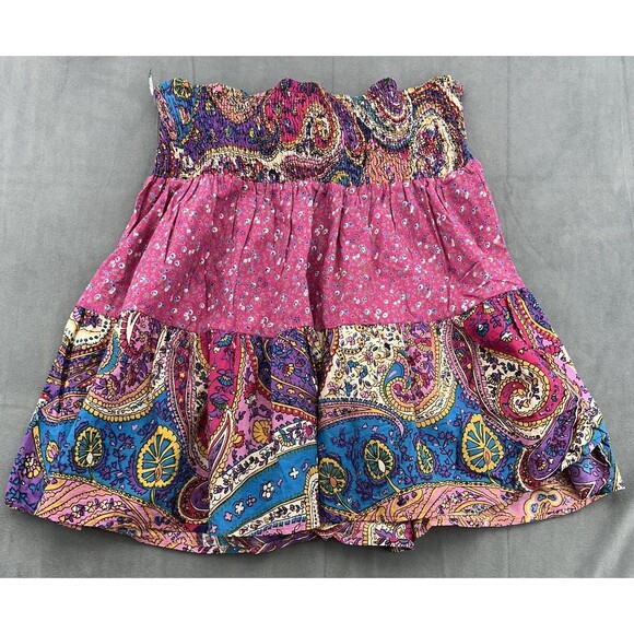 Fire Los Angeles Convertible Skirt Womens Medium Paisley Floral Boho Tube Top - Picture 2 of 7